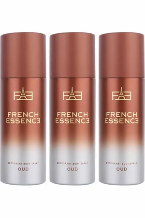 FRENCH ESSENCE Men Set of 3 Oud Long Lasting Deodorant Body Spray - 150ml Each