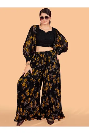 CHANSI Floral Printed Crop Top & Palazzos
