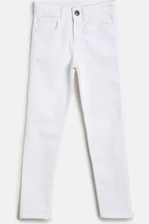 TALES & STORIES Boys White Slim Fit Stretchable Denim Jeans