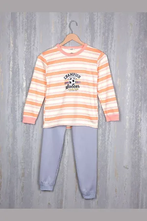 Steele Boys Striped Pure Cotton Tracksuit