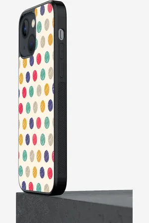 macmerise Unisex Polka Dot Scribbles Printed iPhone 13 Phone Bumper Case Cover