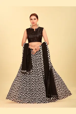 CHANSI Embroidered Sequinned Ready To Wear Lehenga & Blouse With Dupatta