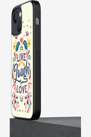 macmerise Unisex Live Laugh Love Printed iPhone 13 Phone Bumper Case Cover