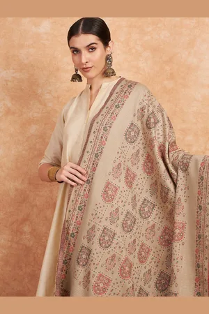 Sangria Ethnic Motifs Woven Design Winter Pashmina Shawl