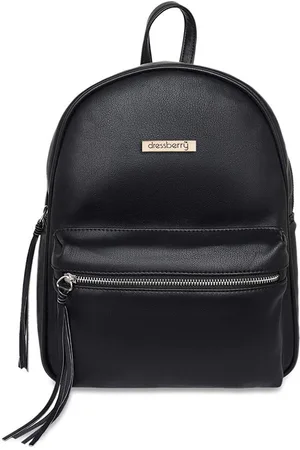DressBerry Black PU Backpack Up to 15 inch