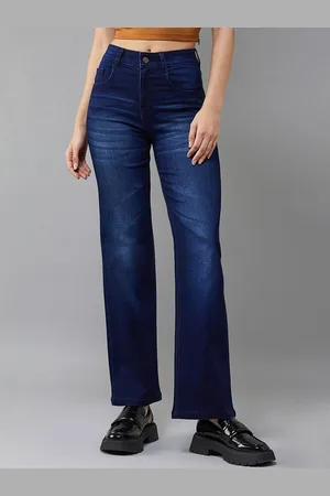 BAESD Women Wide Leg Mid Rise Stretchable Denim Jeans