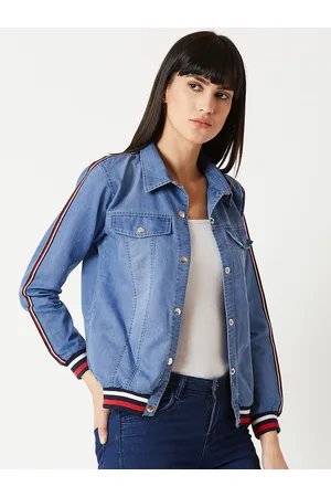 DressBerry Blue Spread Collar Denim Jacket