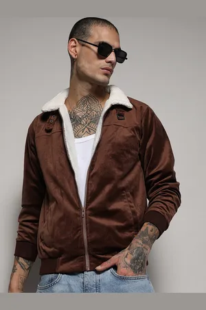 Campus Brown Suede Windcheater Puffer Jacket