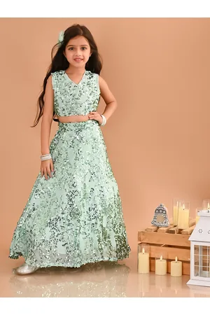LilPicks Girls Embellished Sequinned Ready to Wear Lehenga Set