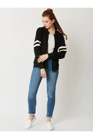 DressBerry Black Mock Collar Bomber Jacket