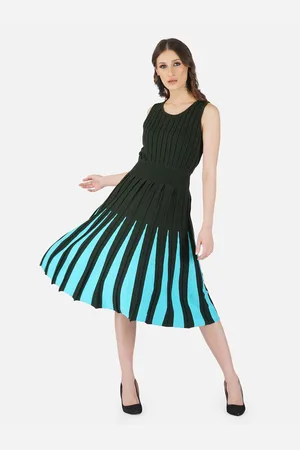 Chemistry Striped Sleeveless Smocked Cotton Fit & Flare Midi Dress