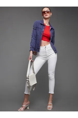 DressBerry Blue Spread Collar Denim Jacket