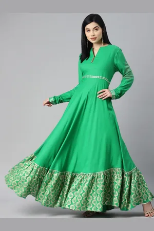 Kalini Gathered Detailed Cotton Maxi Ethnic Dress