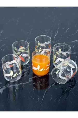 Pasabahce Cotton Candy 6 Pcs Transparent Printed Water Glasses -280 ML Each