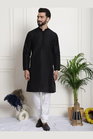 Armaan Ethnic Mandarin Collar Long Sleeve Pure Silk Kurta With Churidar
