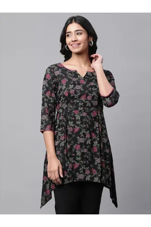 AURELIA Floral Printed A-Line Kurti