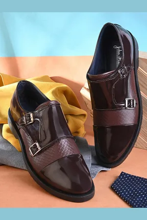 John Karsun Men Textured Formal Monk Shoes