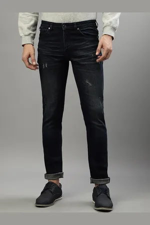 Lindbergh Men Straight Fit Low Distress Light Fade Stretchable Jeans
