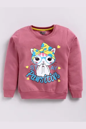 Eteenz Girls Graphic & Typography Printed Round-Neck Premium Cotton Sweatshirt