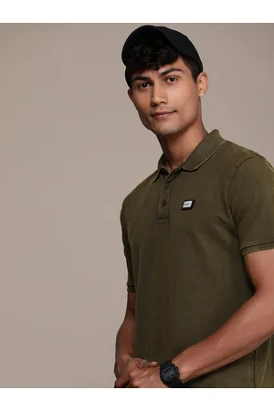 FORCE IX Men Solid Polo Collar Pure Cotton T-shirt
