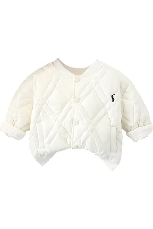 Stylecast Boys White Mandarin Collar Cotton Padded Jacket