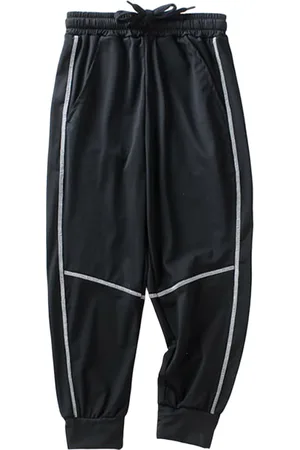 Stylecast Boys Black Mid Rise Side Stripes Joggers