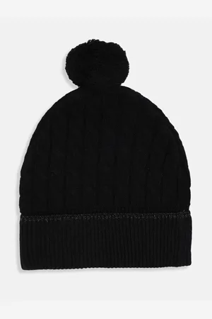 Elle Girls Self Design Nylon Pom Pom Beanie Cap