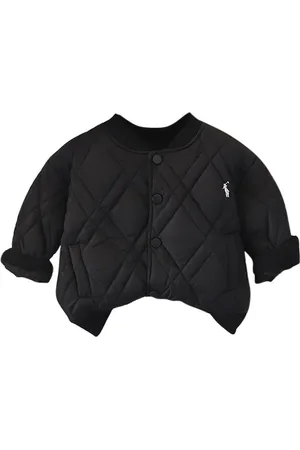 Stylecast Boys Black Geometric Cotton Crop Quilted Jacket