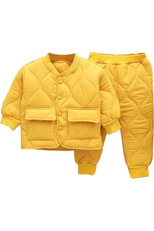 Stylecast Boys Yellow Stand Collar Cotton Puffer Jacket