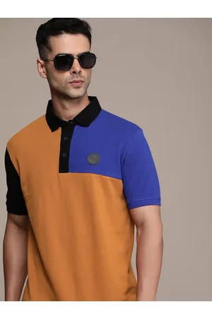 FORCE IX Men Colourblocked Polo Collar Pure Cotton T-shirt