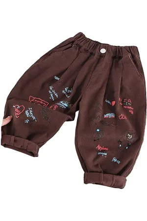 Stylecast Boys Brown Relaxed Fit Clean Look Printed Stretchable Jeans