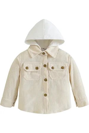 Stylecast Boys Beige Self Design Hooded Open Front Jacket