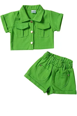 Stylecast Girls Green Top With Shorts