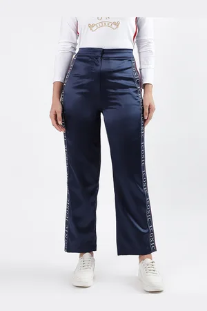 ICONIC Women Regular Fit Typography Printed Mid-Rise Regular Trouser