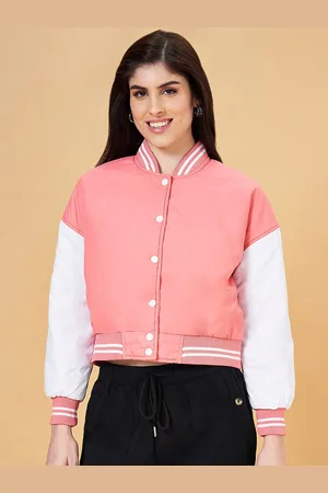 Pantaloons Colourblocked Mock Collar Long Sleeves Varsity Jacket