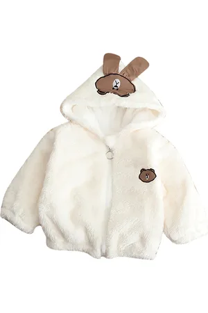 Stylecast Boys White Hooded Cotton Parka Jacket With Faux Fur Trim