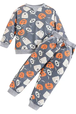 Stylecast Girls Grey & Orange Printed T-shirt with Trousers