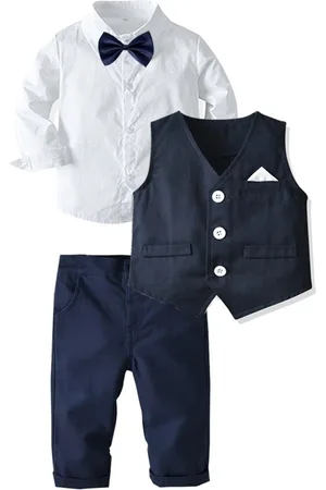Stylecast Boys Blue V-Neck Single Breasted 3 Piece Suit