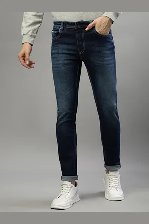 Lindbergh Men Tapered Straight Fit Clean Look Light Fade Stretchable Jeans