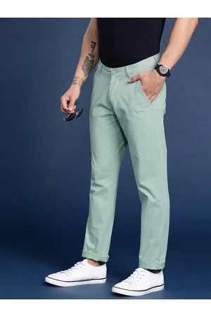 Mast & Harbour Men Solid Regular Fit Chinos Trousers