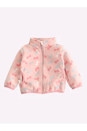 Stylecast Girls Pink Floral Printed Mock Collar Insulator Cotton Padded Jacket