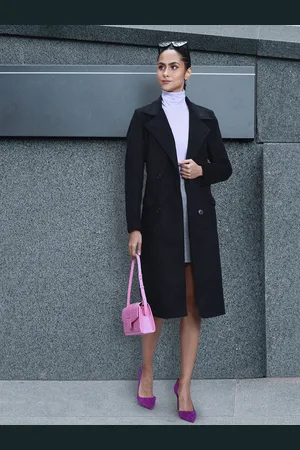 DressBerry Notched Lapel Collar Trench Coat