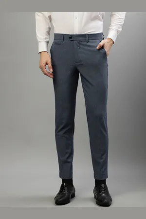 Lindbergh Men Grey Slim Fit Mid-Rise Formal Trousers