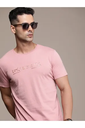 FORCE IX Men Brand Logo Printed Pure Cotton T-shirt