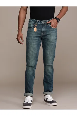 FORCE IX Men Slim Fit Slash Knee Heavy Fade Stretchable Jeans