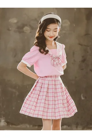 Stylecast Girls Pink Pure Cotton Top with Skirt