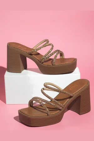 Inc 5 Embellished Open Toe Platform Heels