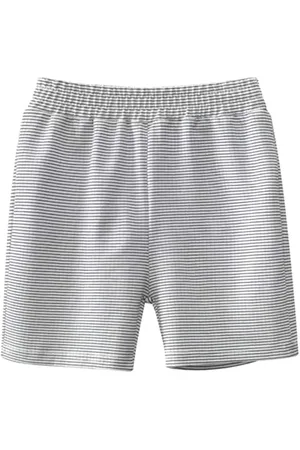 Stylecast Boys Grey Mid-Rise Striped Rapid-Dry Cotton Shorts