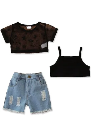 Stylecast Girls Black Top With Shorts