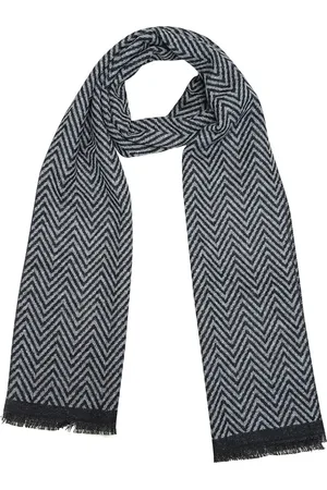 Loom Legacy Men Chevron Self Design Acrylic Wool Muffler